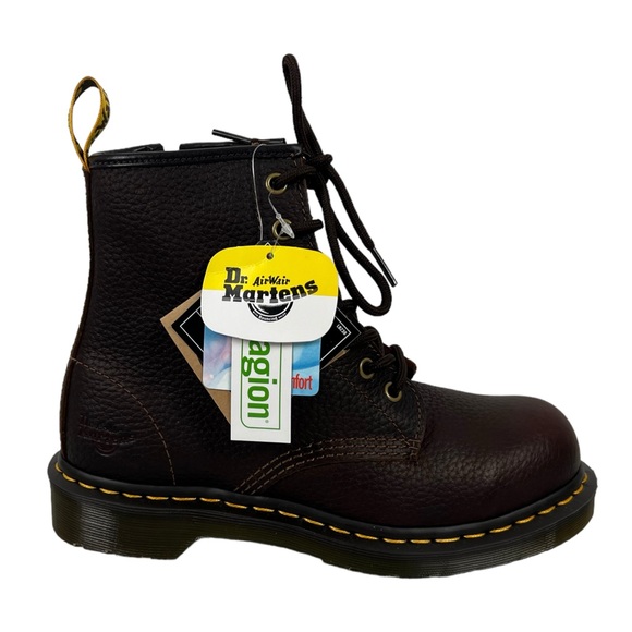 Dr. Martens Shoes - Dr. Martens Womens Maple Zip Steel Toe Boots Size US 7 Brown Safety Shoe NWOB
